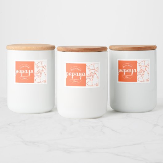 startpunt Papaya Voedselcontainer Etiket (Flessen)