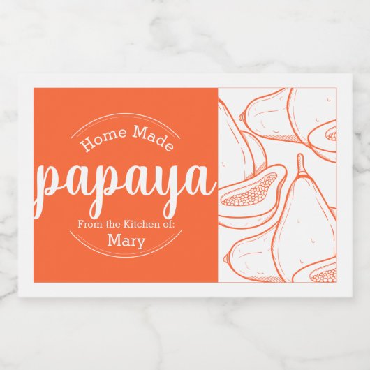  startpunt Papaya Voedselcontainer Etiket (Enkel label)