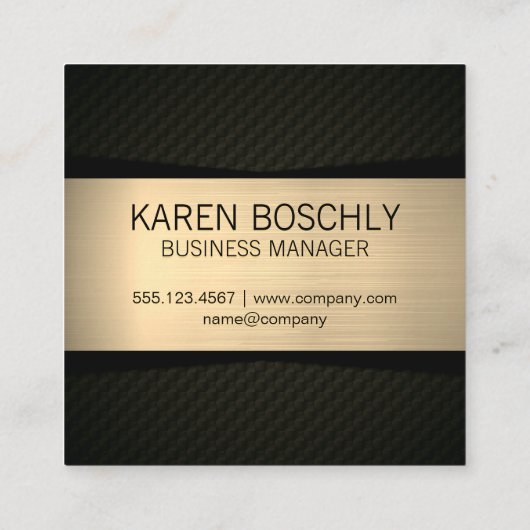 Startpunt pictogram | Goud Metaal | Zwart met patr Vierkante Visitekaartje (Achterkant)