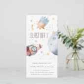 Startpunt voor externe ruimte elke zondag uitnodig bedankkaart (Staand voorkant)