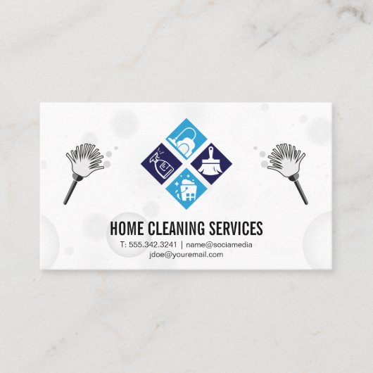Startreinigingspictogrammen | Dusters Visitekaartje (Voorkant)