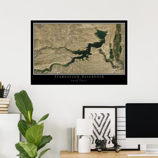 Startreservoir Utah Satellite Poster Map (Thuiskantoor)