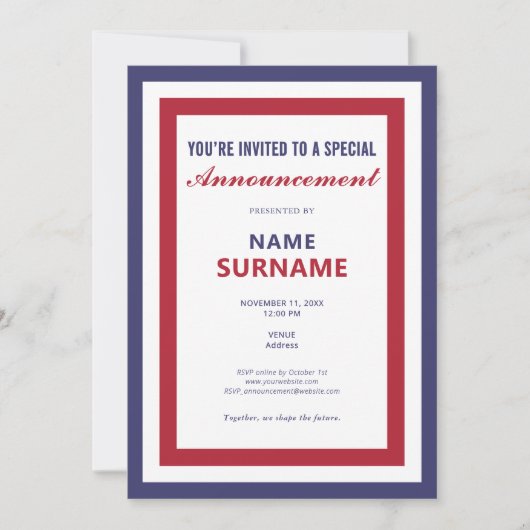 Startschot voor de politieke kandidatenscriptcampa kaart (Voorkant)