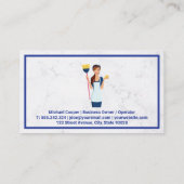 Startservice reinigen | Maid with Broom Visitekaartje (Achterkant)