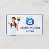 Startservice reinigen | Maid with Broom Visitekaartje (Voorkant)
