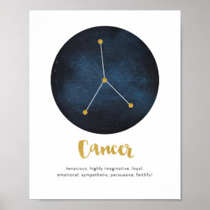 Startteken voor kanker afdrukken poster