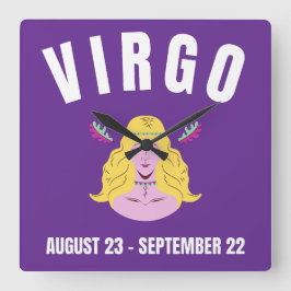 Startteken voor Virgo Vierkante Klok