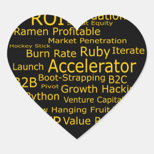 Startup Business Jargon Cloud Hart Sticker