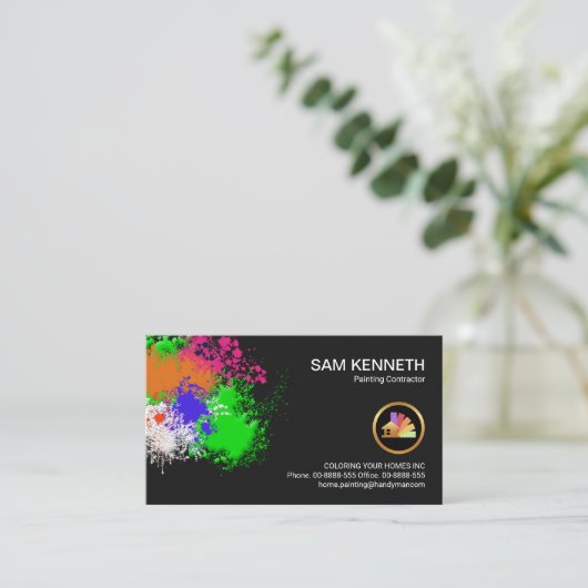 Startverfcontractant verven visitekaartje (Staand voorkant)