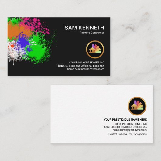 Startverfcontractant verven visitekaartje (Voorkant / Achterkant)