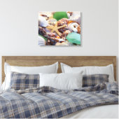 Startvis en zeeschelpenschroot canvas afdruk (Insitu (Slaapkamer))