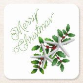 Startvis Kerst-kerstfeest Drink kust Kartonnen Onderzetters (Voorkant)