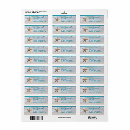 Startvis Ocean Water Holiday Return Address Labels (Full Sheet)