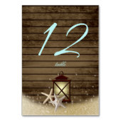 Startvis Rustisch hout en Lantaarn Tafelkaart Kaart (Voorkant)