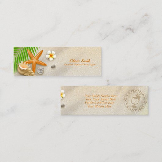 Startviskegelblad voor Vacatieplanner Mini Visitekaartje (Voorkant / Achterkant)