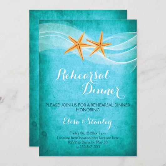 Startvispaar en veil bruiloft repetitief diner kaart (Voorkant / Achterkant)