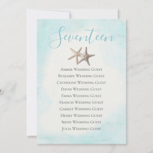 Startvistabel 17 Zitkaart (Voorkant)