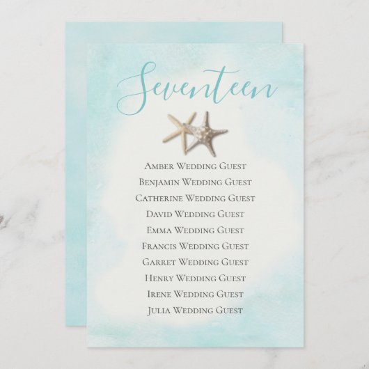 Startvistabel 17 Zitkaart (Voorkant / Achterkant)