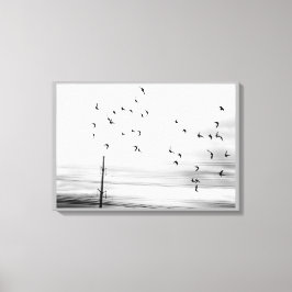 Startvogels vliegen met een Hydro Wires Stark Scen Canvas Afdruk