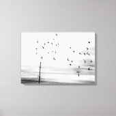 Startvogels vliegen met een Hydro Wires Stark Scen Canvas Afdruk (Voorkant)
