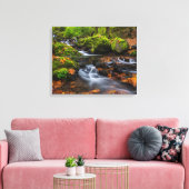 Starvation Creek Herfsten | Columbia Gorge, Oregon Canvas Afdruk (Insitu (Woonkamer))