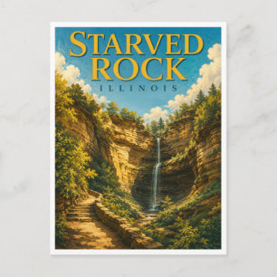 Starved Rock Illinois Wildcat Canyon GeoSaga Briefkaart
