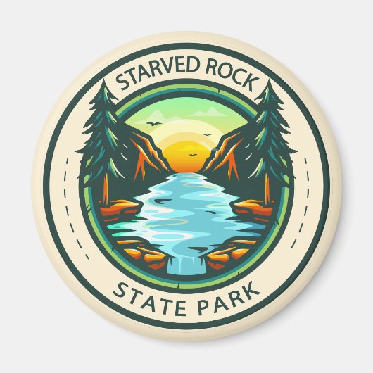 Starved Rock State Park Illinois Badge Magneet (Voorkant)