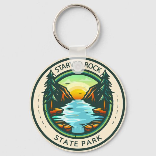 Starved Rock State Park Illinois Badge Sleutelhanger (Voorkant)