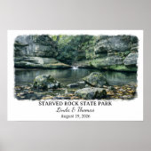 Starved Rock State Park Illinois Poster, Waterverf Poster (Voorkant)