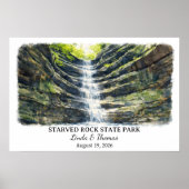 Starved Rock State Park Illinois Poster, Waterverf Poster (Voorkant)