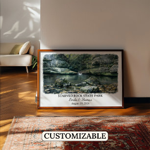 Starved Rock State Park Illinois Poster, Waterverf Poster