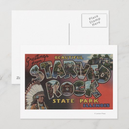 Starved Rock State Park - Large Letter Scenes Briefkaart (Voorkant / Achterkant)