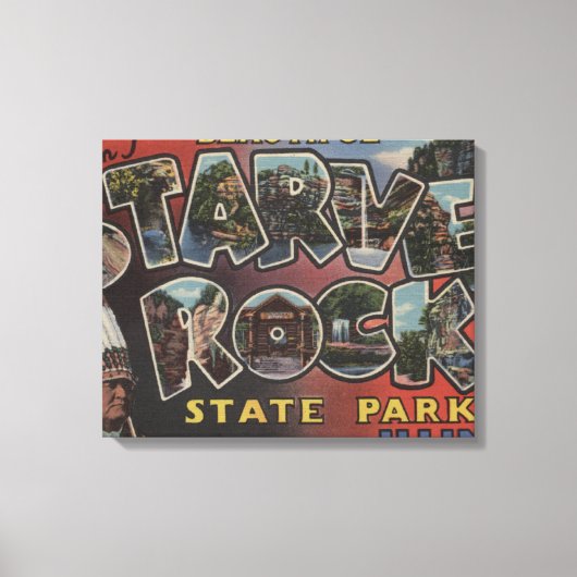Starved Rock State Park - Large Letter Scenes Canvas Afdruk (Voorkant)