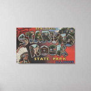 Starved Rock State Park - Large Letter Scenes Canvas Afdruk