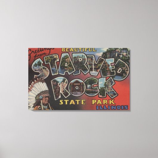 Starved Rock State Park - Large Letter Scenes Canvas Afdruk (Voorkant)