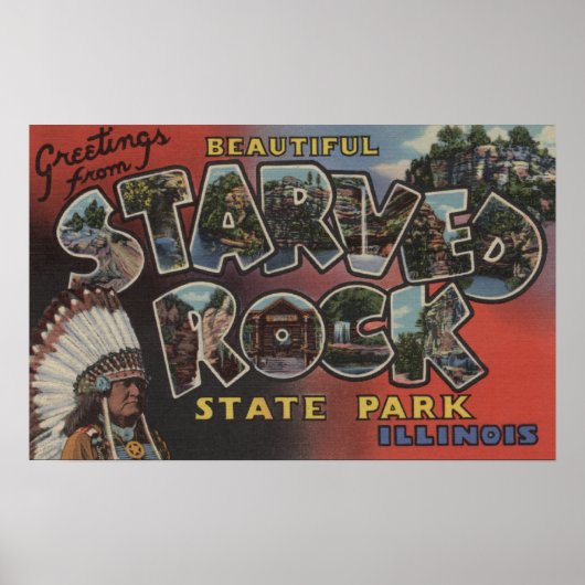 Starved Rock State Park - Large Letter Scenes Poster (Voorkant)