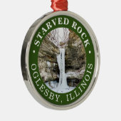 Starved Rock State Park St. Louis Canyon Metalen Ornament (Rechts)