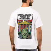Starving at the Summit: No Brains Pop-Art Zombie T-shirt (Achterkant)