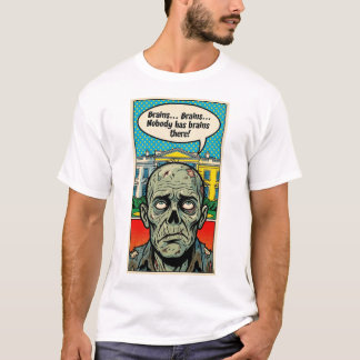 Starving In The Oval: The "No Brains Found" Zombie T-shirt