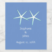 Starvis Cute Koppel Korensblauw Bruiloften 2021 Wijn Etiket (Enkel label)