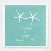 Starvis Cute Koppel Teal Blauw Modern 2021 Trouwen Servet (Voorkant)