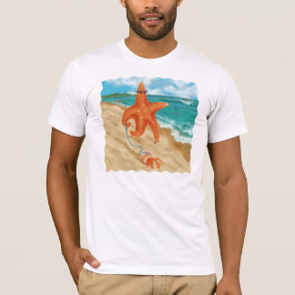 Starvis die op de strand loopt t-shirt