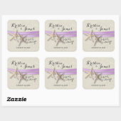 Starvis en Paars lint Vierkante Sticker (Vel)