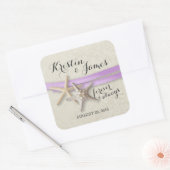 Starvis en Paars lint Vierkante Sticker (Envelop)