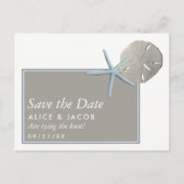 Starvis en zanddollar - strand Bewaar datum Aankondigingskaart (Voorkant)