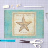 Starvis op Blauwgroen hout Tissuepapier (Craft)