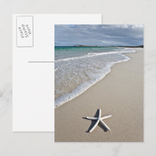 Starvis op een afstandsstrand briefkaart (Voorkant / Achterkant)