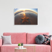 Starvis op strand canvas afdruk (Insitu (Woonkamer))