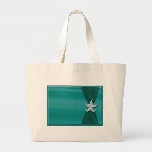 Starvis op waterlint met zilvertrim grote tote bag (Voorkant)