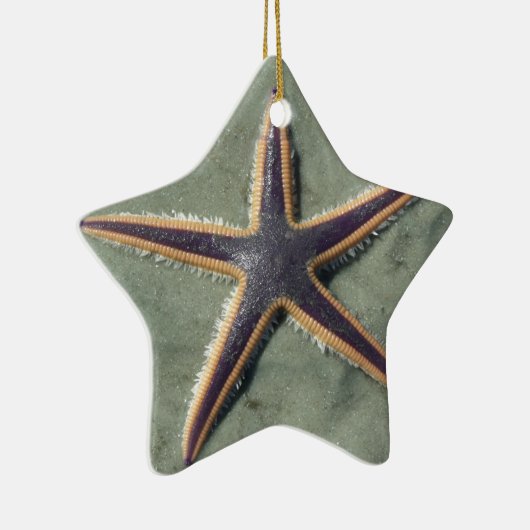 Starvis Paarse zee ster op strand Keramisch Ornament (Rechts)